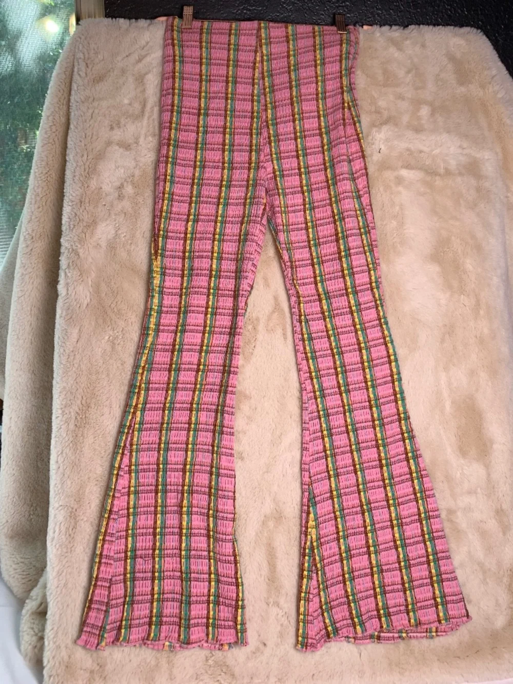 Free People hipster groovy/funky pink flare pants NWT sz small